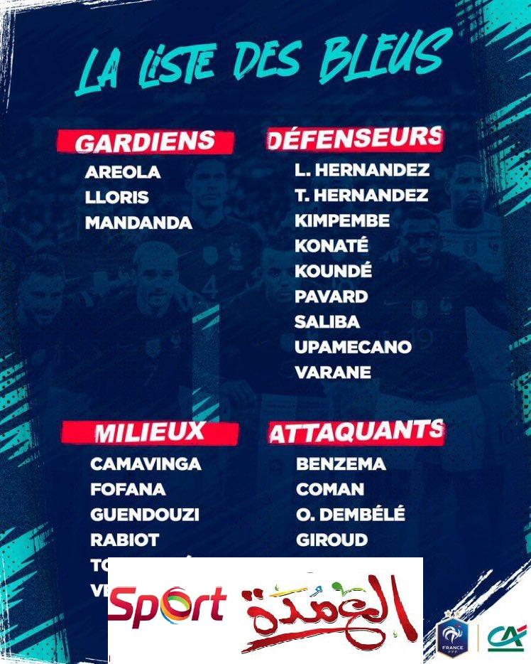 قائمة منتخب فرنسا النهائية والتشكيل المتوقع في كأس العالم 2022