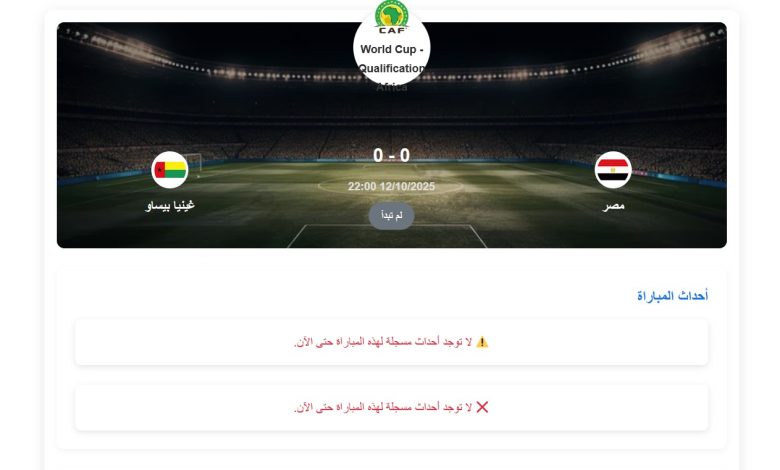 موعد مباراة مصر وغينيا بيساو في تصفيات كأس العالم